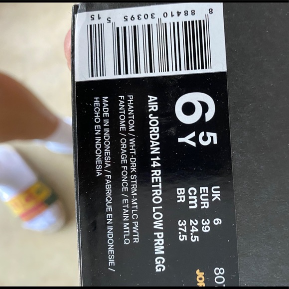 RETRO JORDAN XIV 14 LOW PRM PHANTOM GS sz 6.5 - Picture 2 of 4